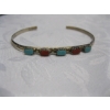 Image 3 : STERLING SILVER .925 BRACELET W/RED & BLUE STONES, 5.5G