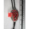 Image 5 : SILVER & CORAL KEWA INLAY SIGNED RLB NAVAJO BOLO TIE