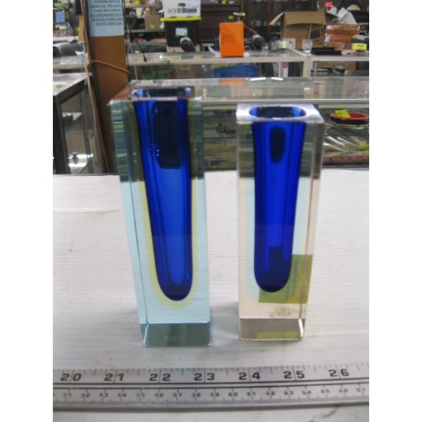 2 MURANO SAMEROSA ITALIAN VASES