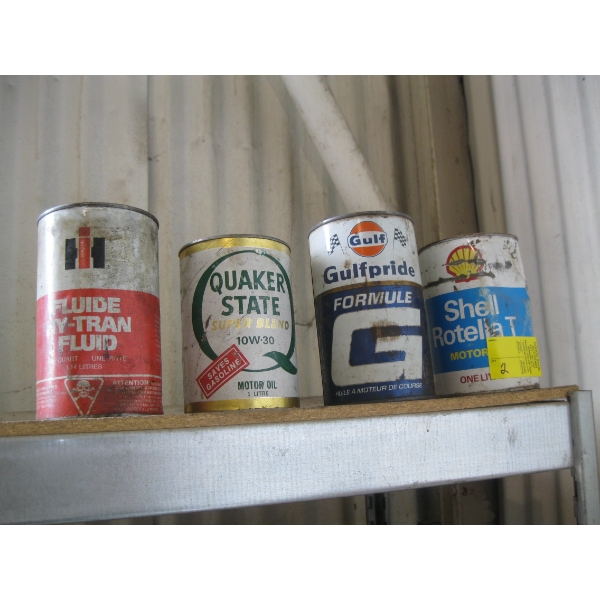 4 COLLECTABLE OIL TINS - FULL