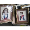 Image 2 : LG. BOX OF SM. FRAMED PICTURES, NEEDLEPOINT ORIGINALS, ETC.