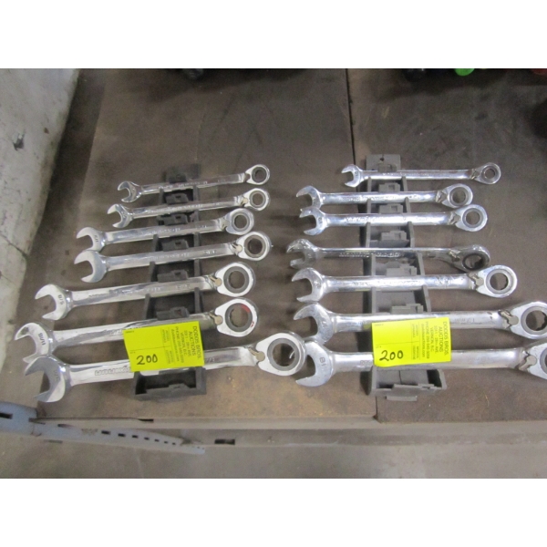 2 SETS OF MASTERCRAFT MAXIMUM RATCHET & COMBINATION WRENCHES - SAE & METRIC