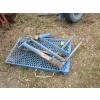 Image 2 : BLUE METAL PIECES & 4 WHEEL METAL CART