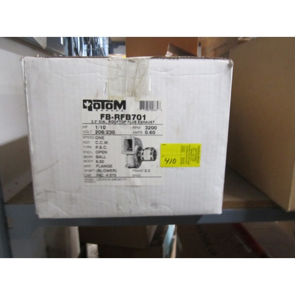 ROTOM ROOFTOP FLUE EXHAUST, 1/10HP, 208-230V IN BOX