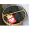 Image 2 : UNIQUE BASE ROUND END TABLE W/GLASS INSERTS