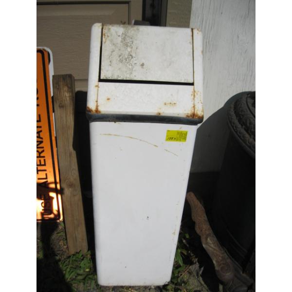 WHITE GARBAGE CAN
