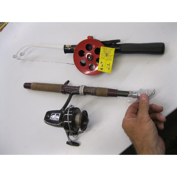 COLLAPSIBLE SPINNING ROD & REEL & AN ICE FISHING ROD & REEL