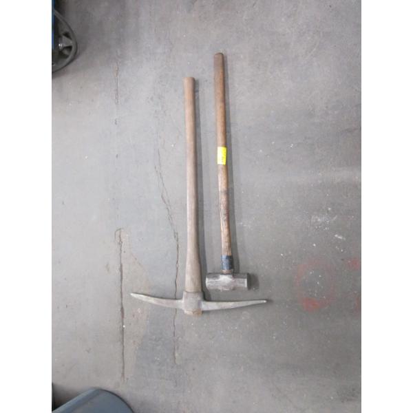 PICK AXE, SLEDGEHAMMER & LIGHT
