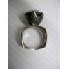 Image 4 : LADIES .925 SILVER RING W/LG. DARK STONE, 12G, SZ 6 1/2