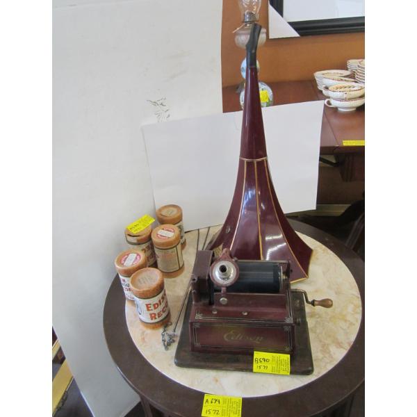 EDISON ROLL GRAMOPHONE W/HORN