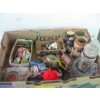 Image 2 : BIN & BOX OF MISC. COLLECTABLES - BADGES, LIGHTS, ETC.