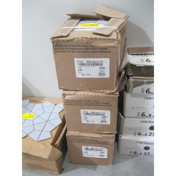 3 BOXES OF DECORATIVE 8"X8" HEXAGON TILE
