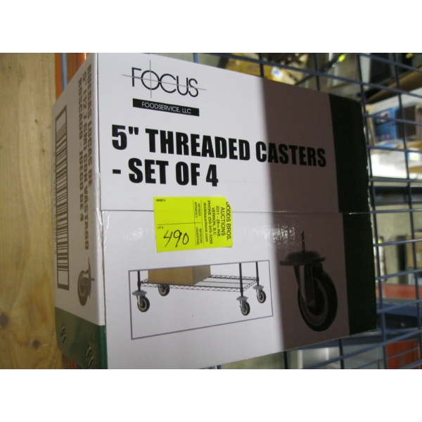 1 SET OF 4 - 5" THREADED CASTORS