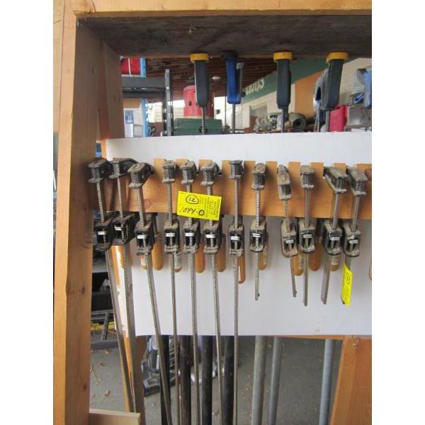 12 SLIDING CLAMPS - VARIOUS SIZES