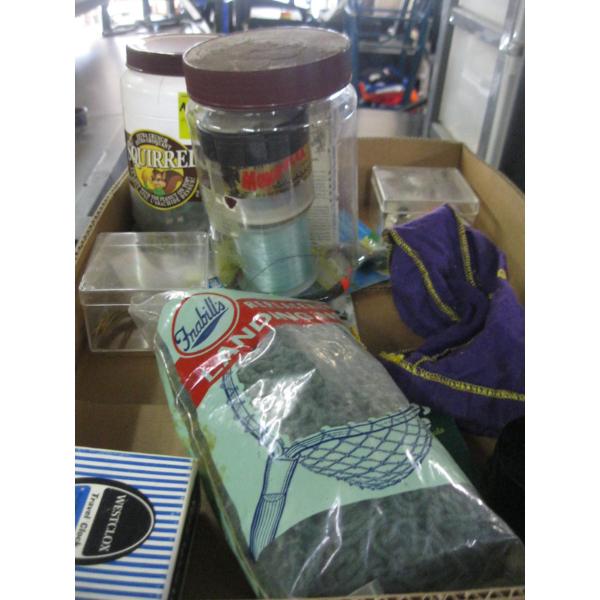 MISC. FISHING ITEMS, NEW NET, ETC.