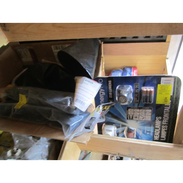 ASST. ITEMS - HEAD LAMP, SAFETY GLASSES, WELDING GLOVES, ETC.