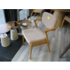 Image 2 : WOOD FRAMED LIGHT UPHOLSTERED ARMCHAIR