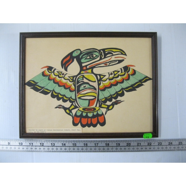 1920s PAINTED NATIVE ART FROM RESIDENTIAL SCHOOL IN ALERT BAY