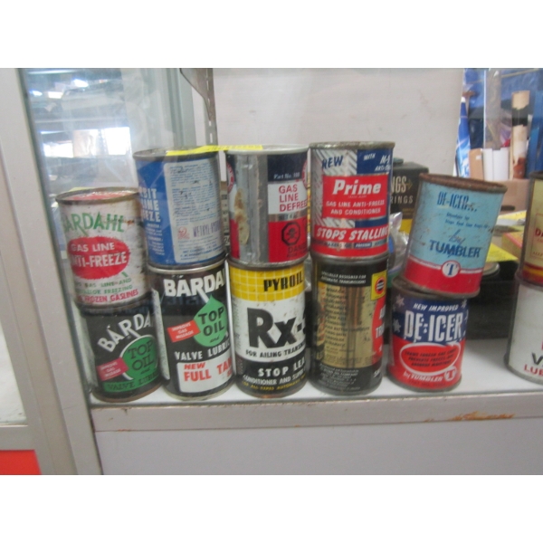 10 SMALL AUTOMOTIVE TINS