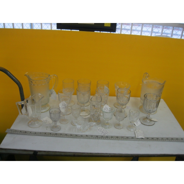 VINTAGE GLASSWARE - CREAMERS, JUGS, ETC.