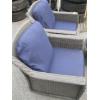 Image 2 : 2 WICKER LOOK PATIO SWIVEL CHAIRS