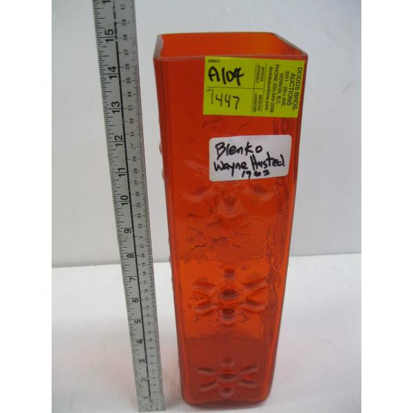 BLENKO WAYNE HUSTAD 1963 MCM VASE
