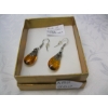 Image 2 : PAIR OF STERLING SILVER (.925) AMBER EARRINGS