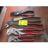 Image 1 : 5 PAIRS OF PLIERS - KNIPEX, SNAP ON, ETC.