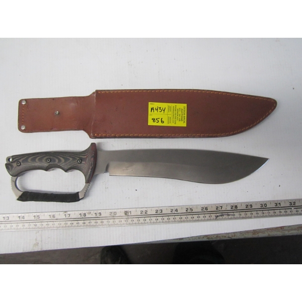 LG. BUSH KNIFE W/LEATHER SHEATH