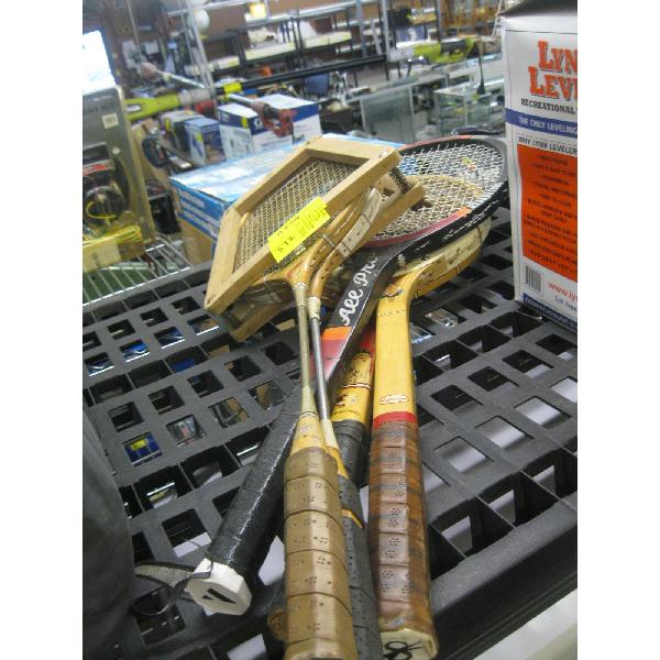 ANTIQUE BADMINTON & TENNIS RACKETS