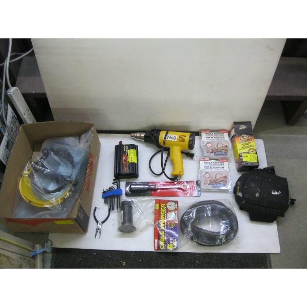 MISC. 400W INVERTER, ELECTRIC HEAT GUN, ETC.
