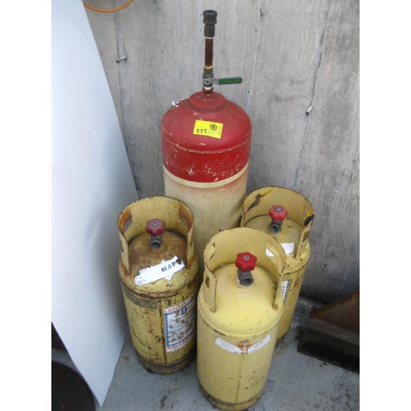 "AS IS" 4 GAS BOTTLES