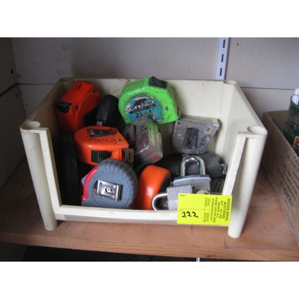 ASST. TAPE MEASURERS, LOCKS, ETC.