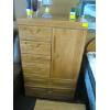 Image 4 : OAK BEDROOM SUITE - MIRRORED DRESSER, HIGHBOY CHEST OF DRAWERS, HEADBOARD & 2 DRAWER NIGHTSTAND