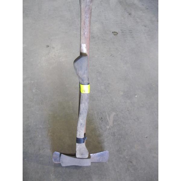 DOUBLE BLADED AXE AND A SMALL AXE