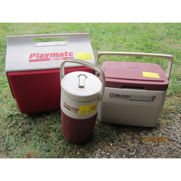 2 COOLERS & A WATER JUG