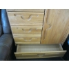 Image 7 : OAK BEDROOM SUITE - MIRRORED DRESSER, HIGHBOY CHEST OF DRAWERS, HEADBOARD & 2 DRAWER NIGHTSTAND