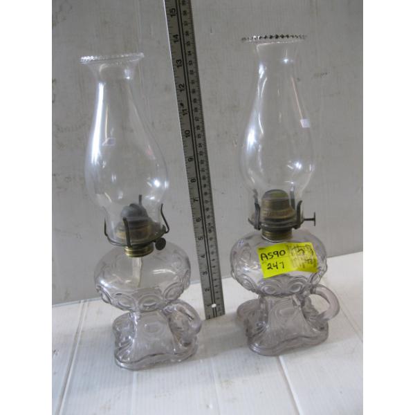 PAIR OF FINGER LAMP OIL LANTERNS