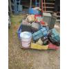 Image 1 : 2 PALLETS OF MISC. CASES FOR TOOLS, METAL CABINET, ETC.