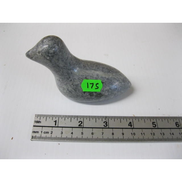 SOAPSTONE CARVING OF BIRD, SIGNED