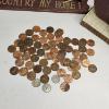 Image 9 : 3D ELEPHANT MIRROR, HAZEL ATLAS 6 HIGHBALL GLASSES W/TRAY & USA PENNIES/DIMES & FOLK ART SIGNS