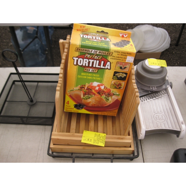 MISC. SLICER/DICER MACHINE, TORTILLA PAN SET, ETC.