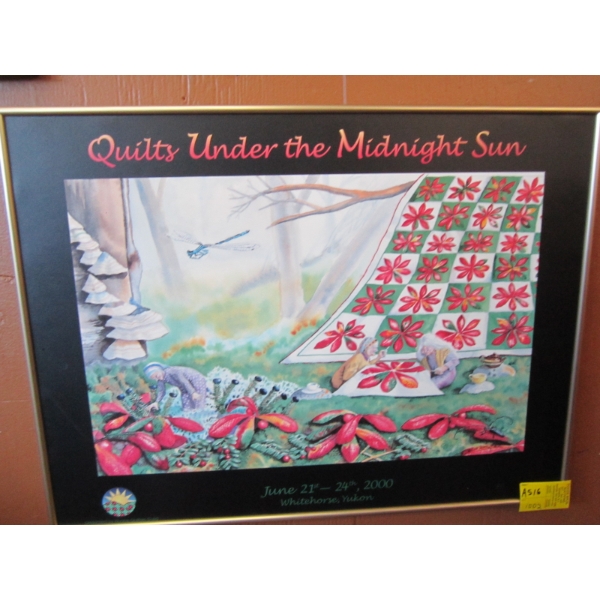 QUILTS UNDER MIDNIGHT SUN FRAMED PICTURE