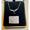 Image 1 : LADIES 10KT WHITE GOLD BLUE STONE & DIAMOND NECKLACE, 16" CHAIN