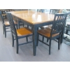 Image 2 : LG. DINING TABLE W/6 WOOD FRAMED CHAIRS & LEAF