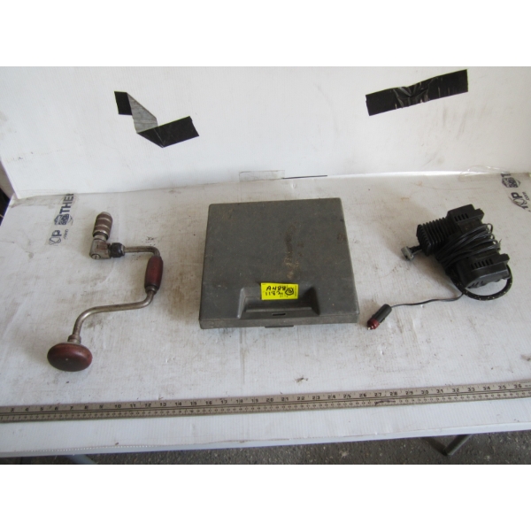 CIGARETTE PLUG IN COMPRESSOR, MANUAL DRILL & SOLDERING GUN KIT