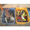 Image 1 : 2 BINS OF ASST. TROUBLE LIGHTS, SPOTLIGHTS, POWER BARS, TOOLS, ETC.