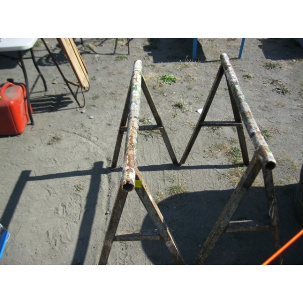 PAIR OF METAL SAWHORSES