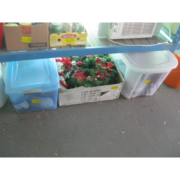 3 CONTAINERS OF CHRISTMAS DÉCOR