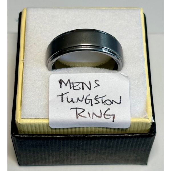 MENS TUNGSTON RING, SZ 10 1/2